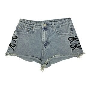 Vintage Y2K Aeropostale Micro Mini Denim Hi Rise Shorts Size 0 Festival Beach